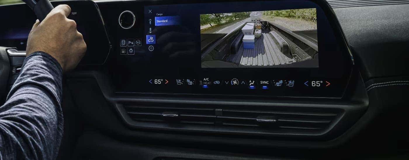 Infotainment display showing truck bed camera on a 2026 Chevy Silverado EV