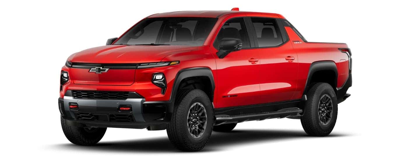A red 2026 Chevy Silverado EV