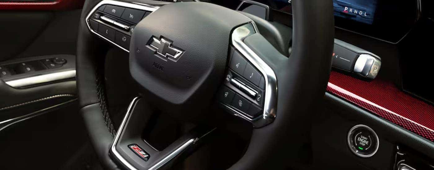 Steering wheel and dashboard of a 2026 Chevy Traverse