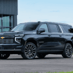 Black 2026 Chevy Suburban parked at an angle