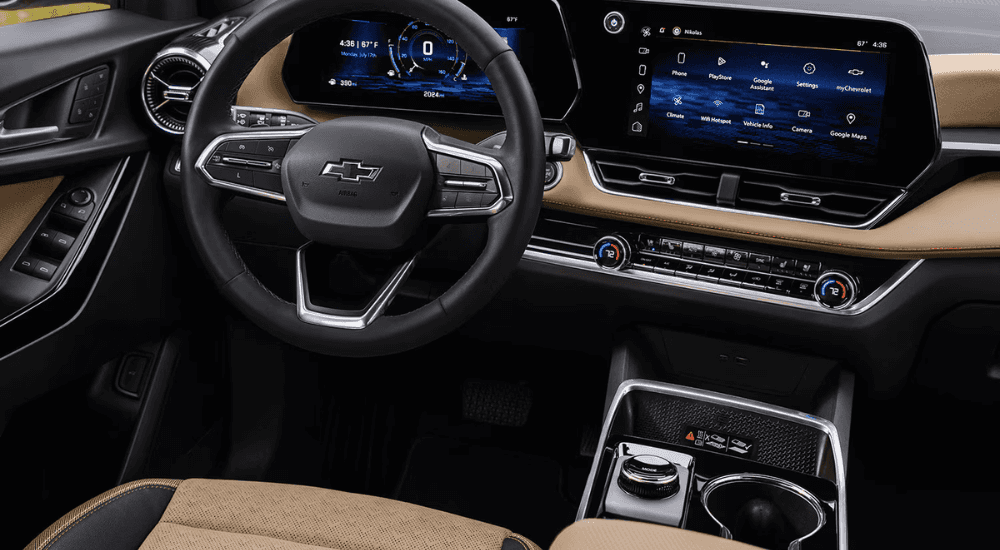 Black and tan interior of a 2026 Chevy Equinox
