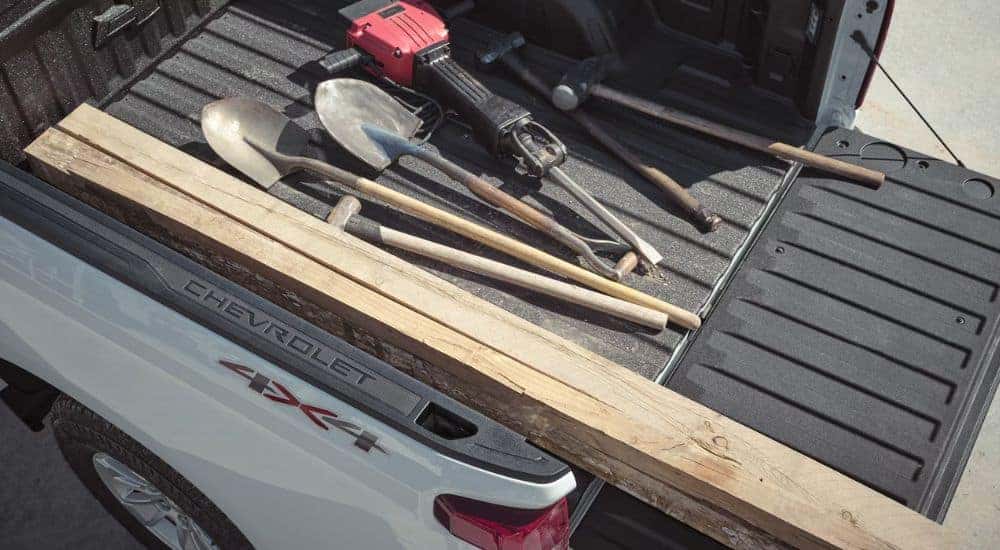 White 2026 Chevy Silverado 1500 loaded bed