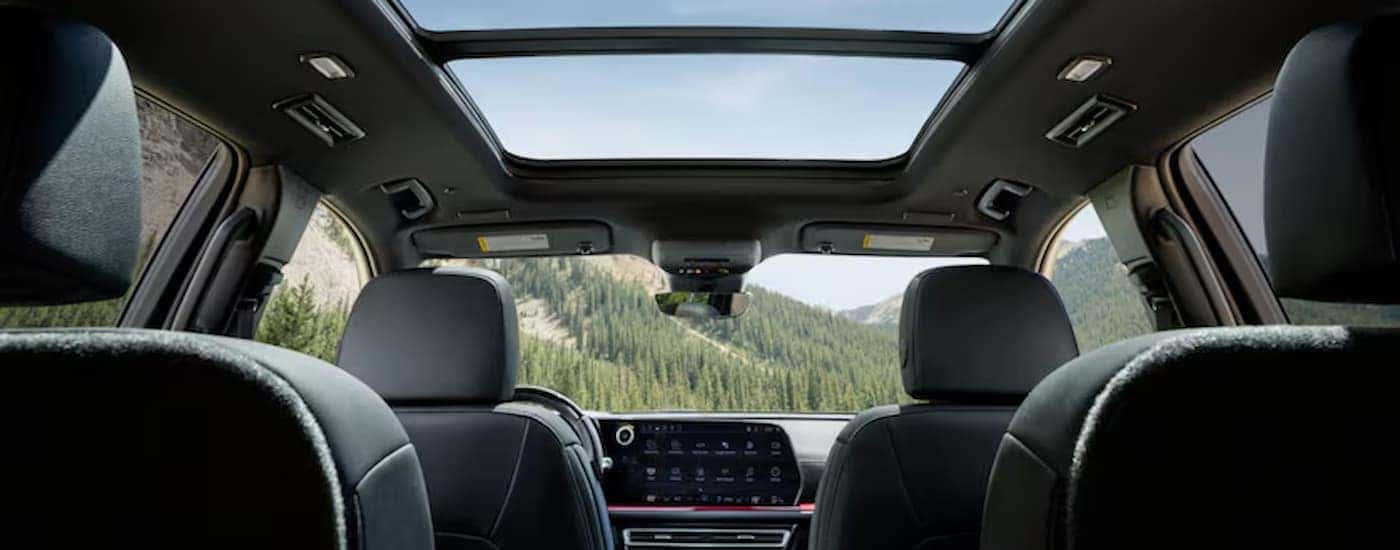 Interior and moonroof of a 2026 Chevy Traverse