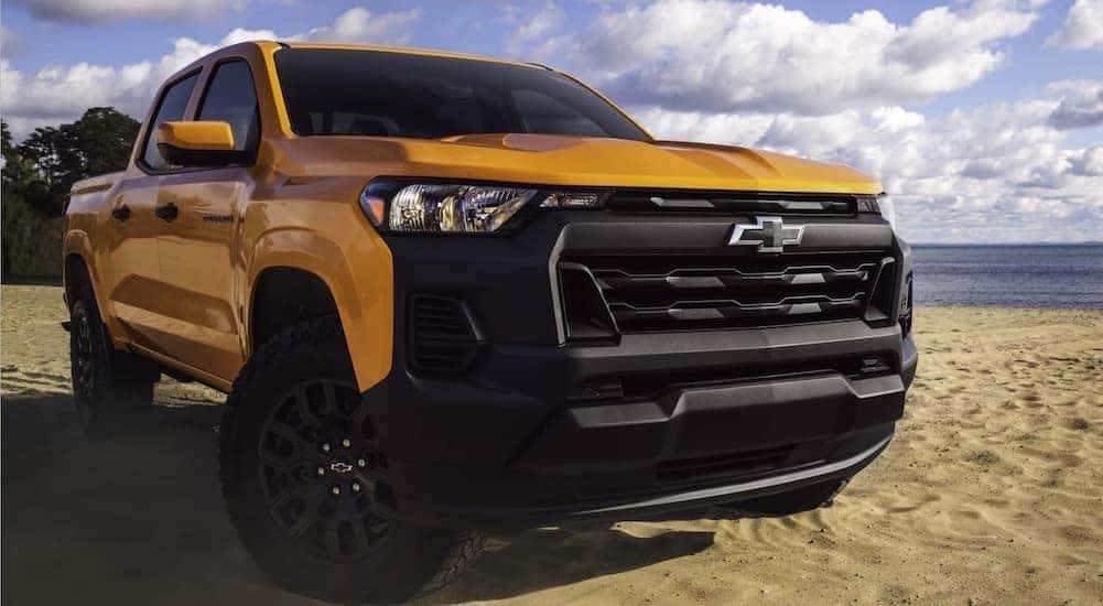 A yellow 2026 Chevy Colorado parked offroad.