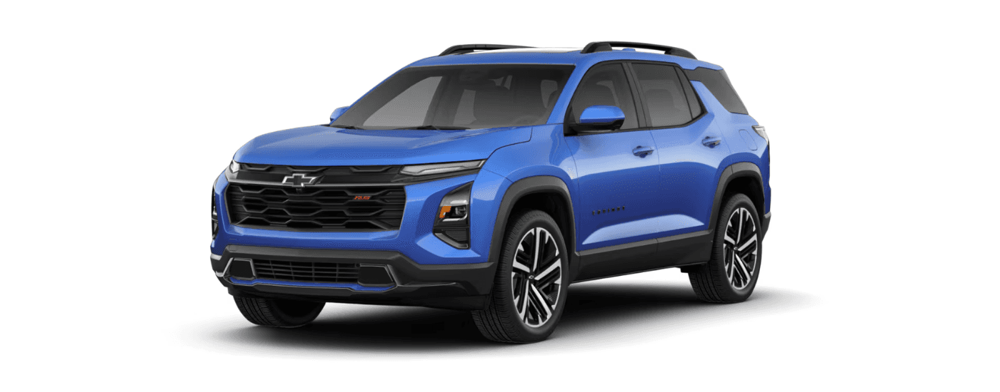 A blue 2027 Chevy Equinox RS model