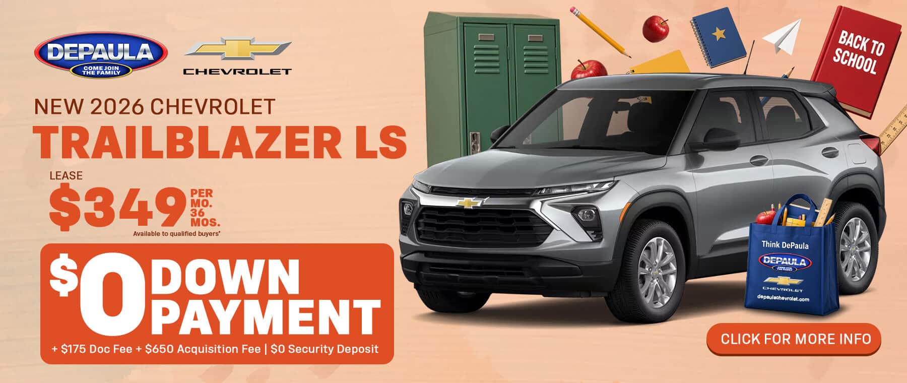 New 2026 Chevrolet Trailblazer LS Lease $349/month for 36 months $0 Down Payment