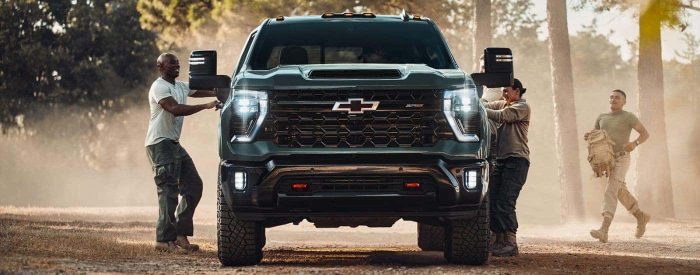 Green 2026 Chevy Silverado 2500HD ZR2 parked off-road