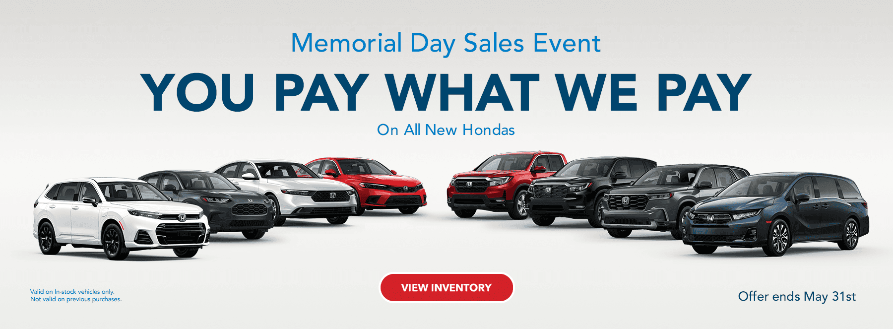 Memorial Day Sales Event You Pay What We Pay