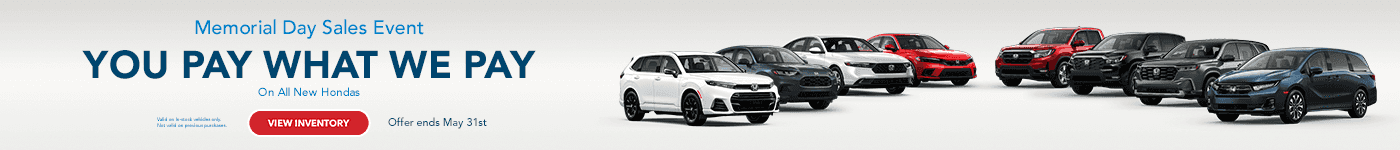 Memorial Day Sales Event You Pay What We Pay