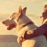 Girl with dog banner