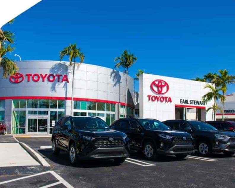 Exterior view of Earl Stewart Toyota dealership in Lake Park FL