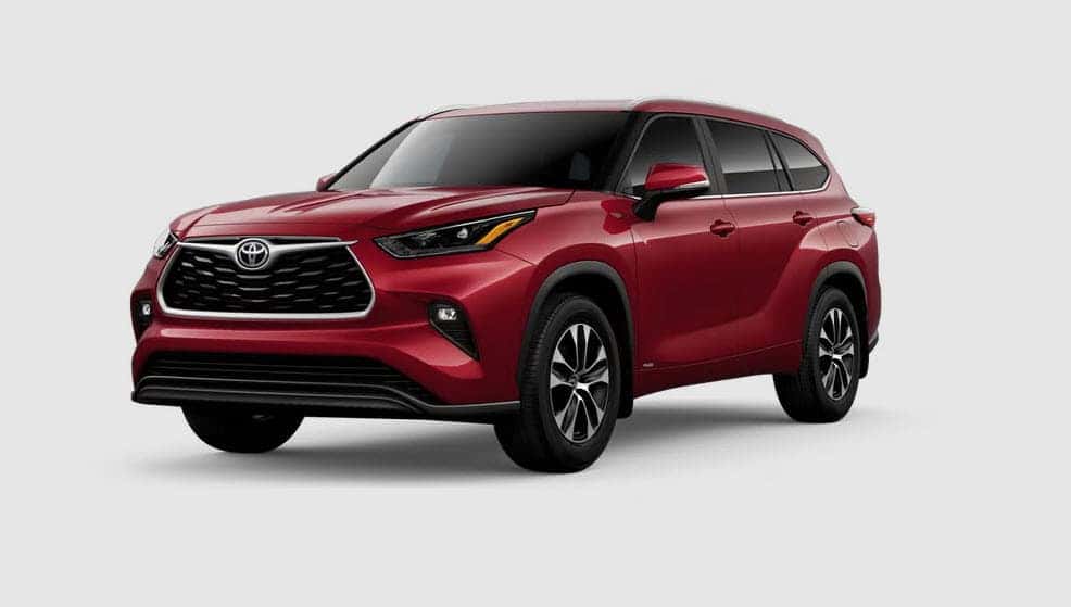 Toyota Highlander front angle in red