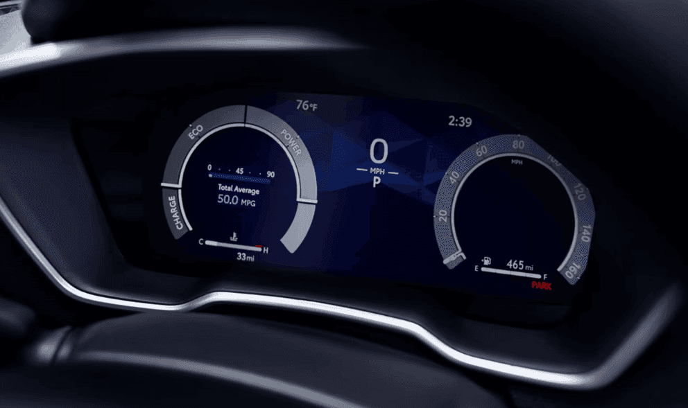 2026 Toyota Corolla interior showing the digital instrument cluster