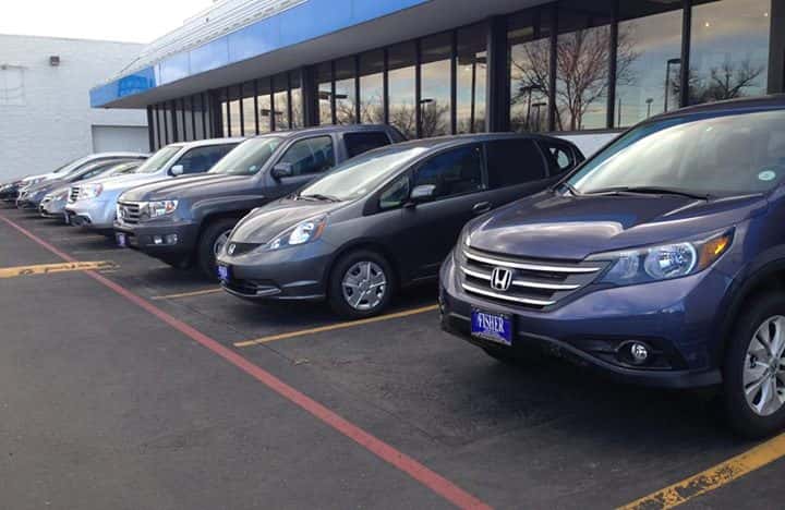 Fisher Honda Dealer Lot with Vehicles for sale to Denver-ites!