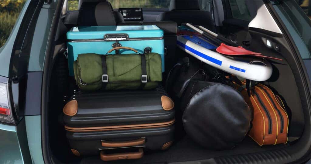 2026 Honda HR-V Cargo Space loaded with luggage and stand up paddleboard