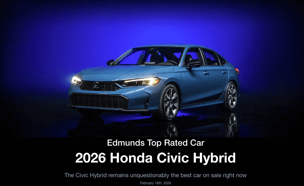 Edmunds Awards the 2026 Honda Civic Hybrid its Top Rated Car honor