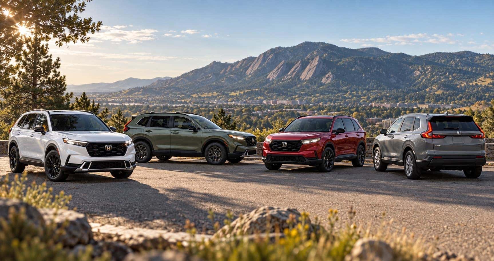 2027 Honda CR-V trim lineup overlooking Boulder, CO