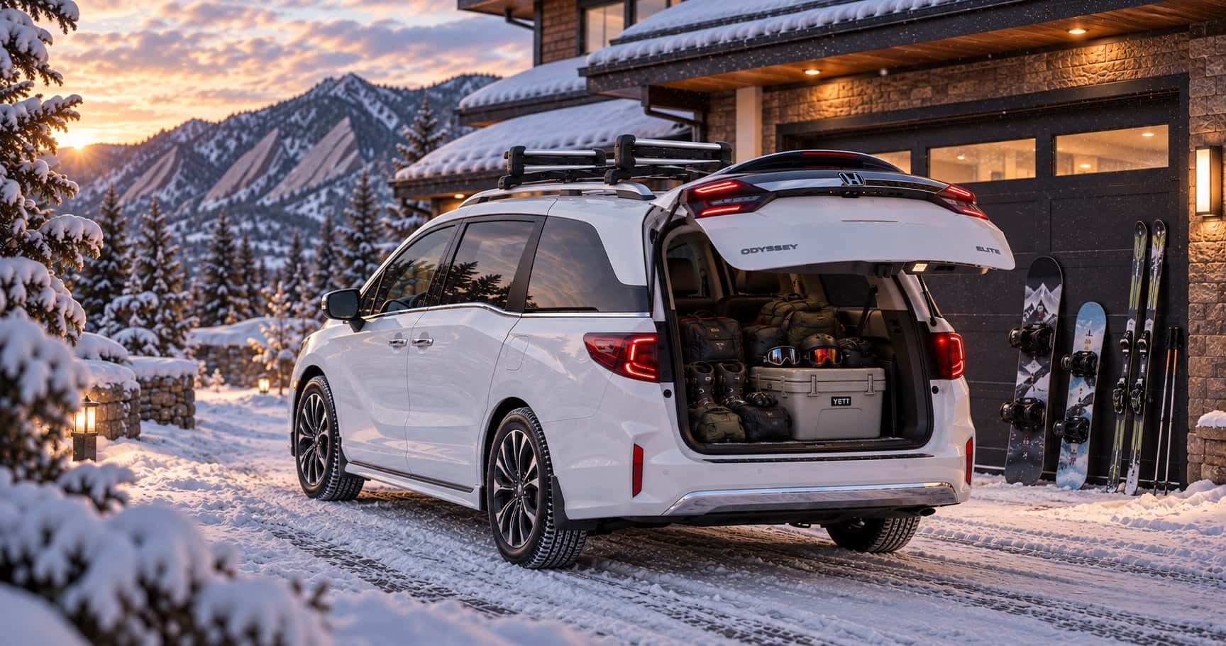 2027 Honda Odyssey Elite packed with winter gear in Boulder, CO