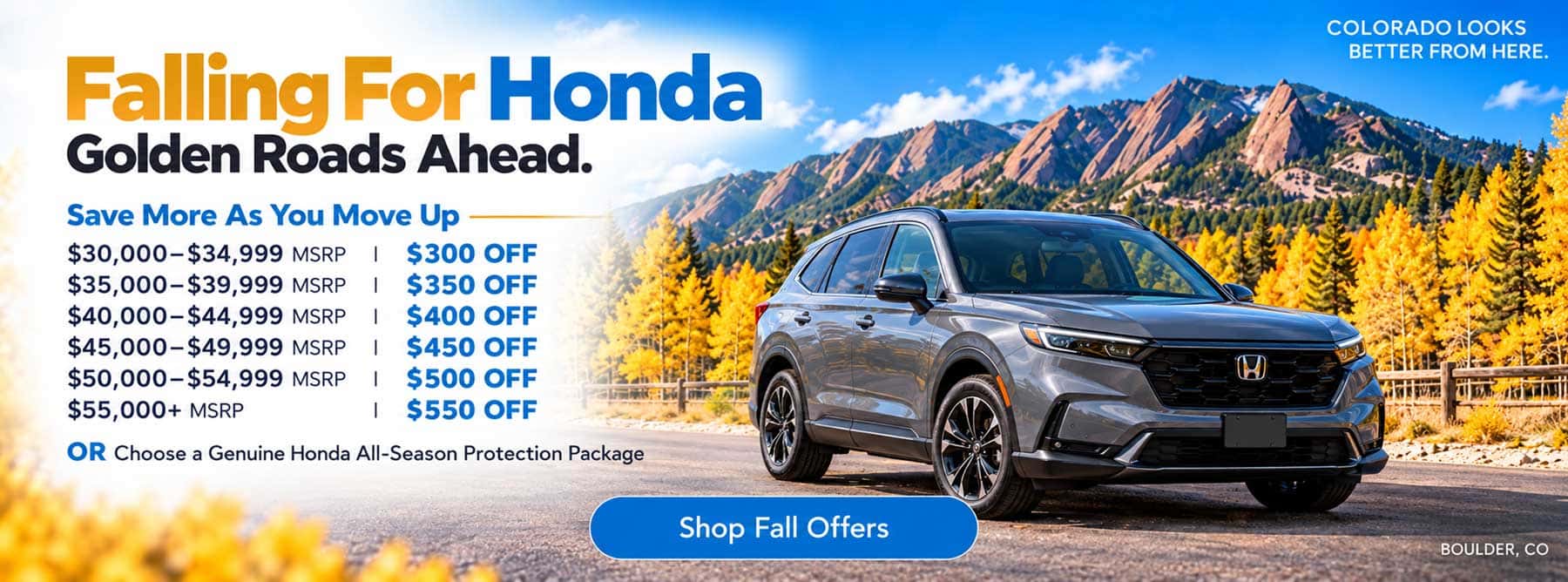 Fall savings boulder