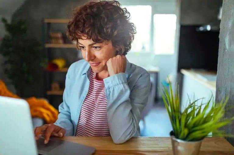 Woman using a laptop