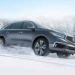 Acura in the snow