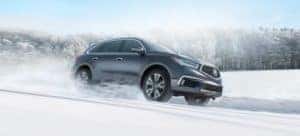 Acura in the snow