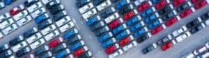 Overlooking used car lot