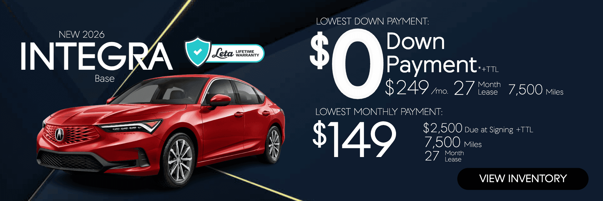 Acura Integra $149/mo $0 Down Frank Leta Acura St. Louis