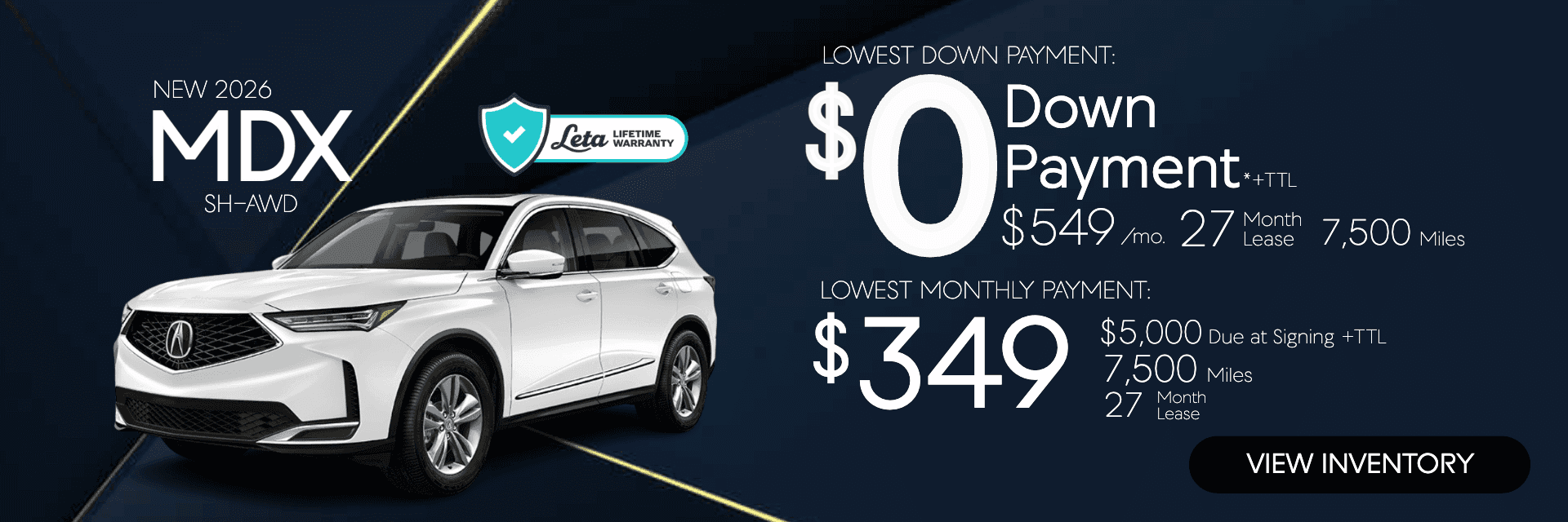 Acura MDX $349/mo $0 Down Frank Leta Acura St. Louis