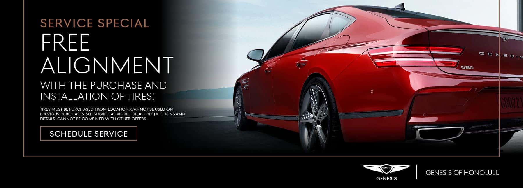 Service special - free alignment with purchase and installation of tires