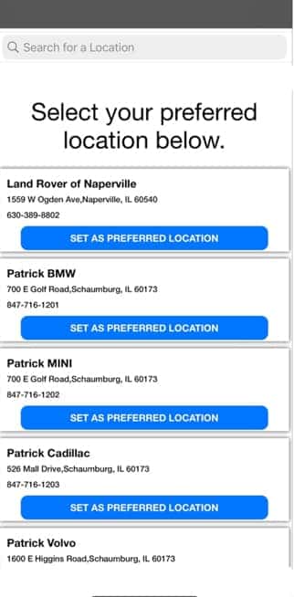 Patrick Promise App: Setting preferred location
