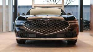 2025 Genesis G90 grille showcasing the iconic Genesis design language and upscale detailing