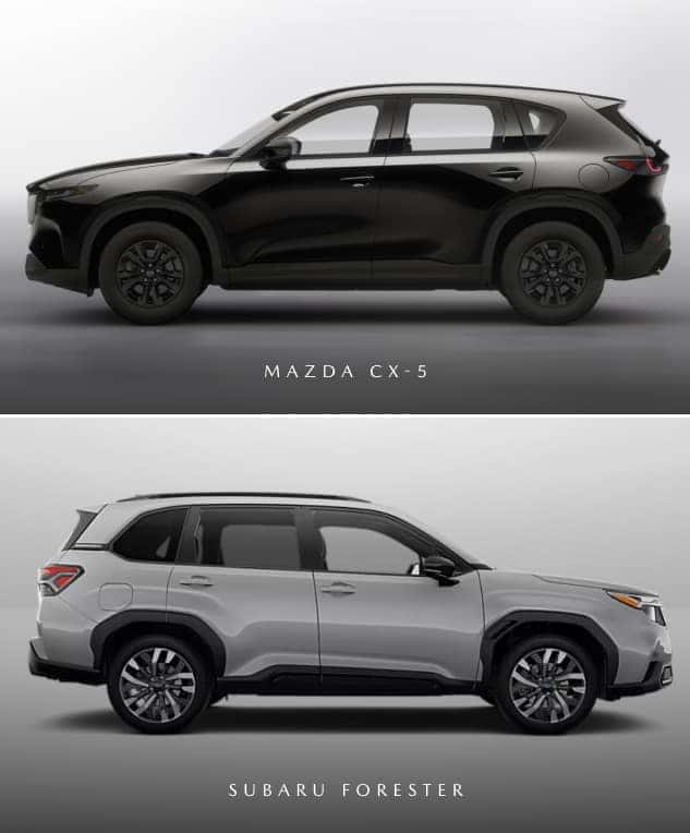 Mazda CX-5 vs. Subaru Forester Side by Side Comparison