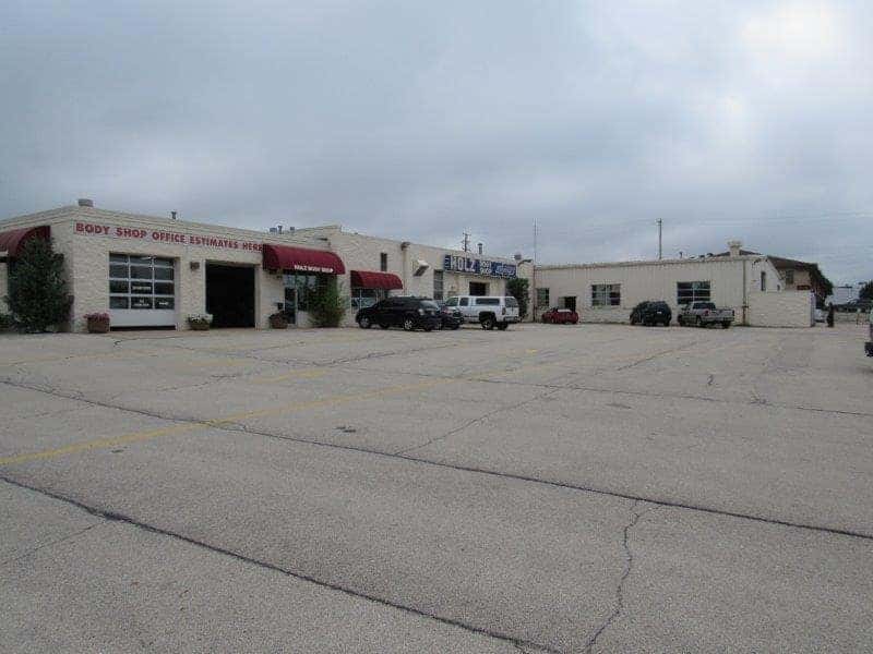 Holz Motors body shop parking lot