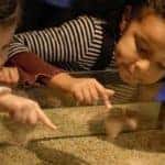 Two young girls at a museum