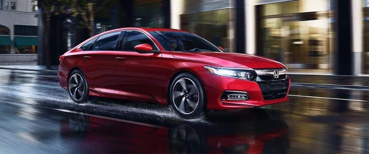 2019 Honda Accord on a rain swept night