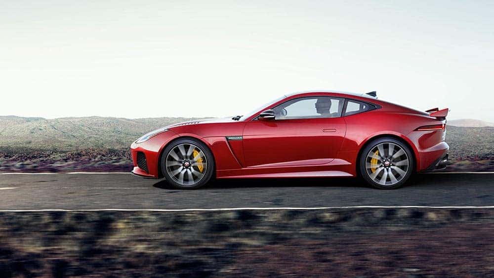 2019 Jaguar F-TYPE SVR in caldera red profile