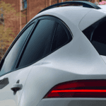 Rear side view of white E-PACE