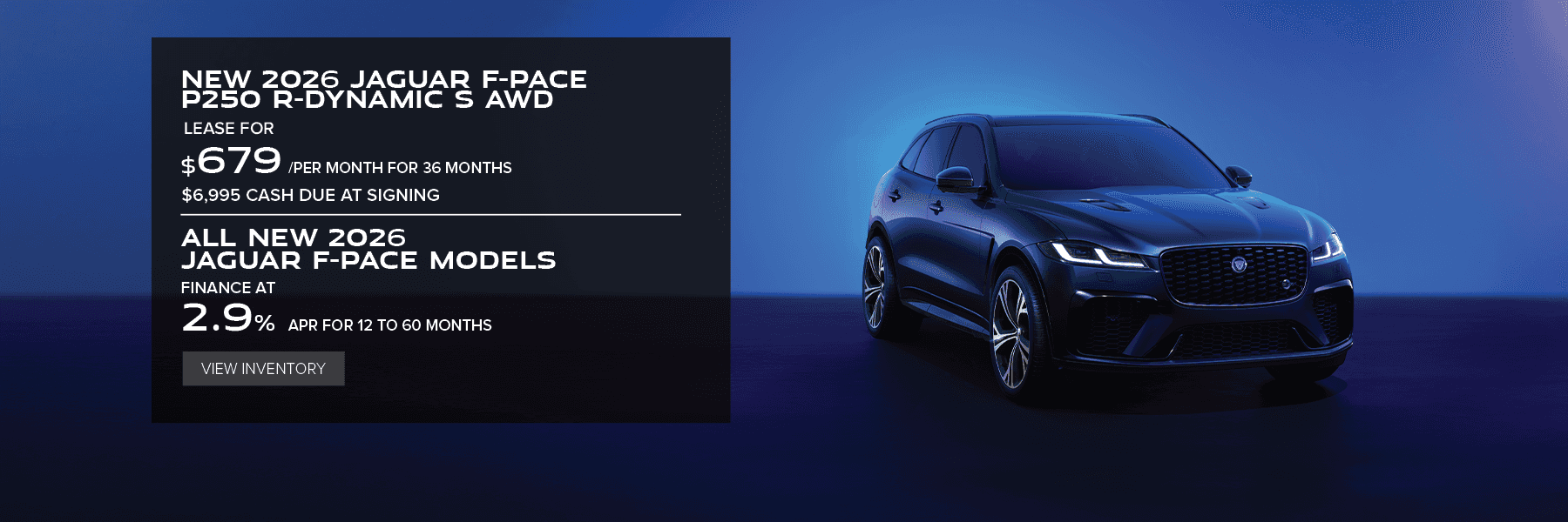 New 2026 Jaguar F-PACE lease and apr offer for June 2026