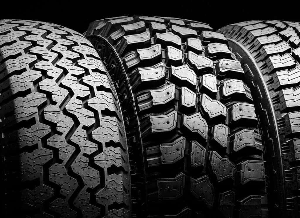 Winter Tires vs. All Season Tires at Lancaster Toyota in East Petersburg, PA | Row of different tires side by side