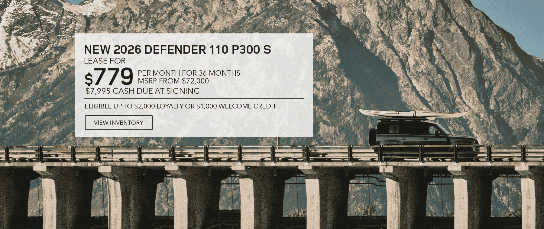 New 2026 Defender 110 lease, apr, and loyalty offer for October 2026
