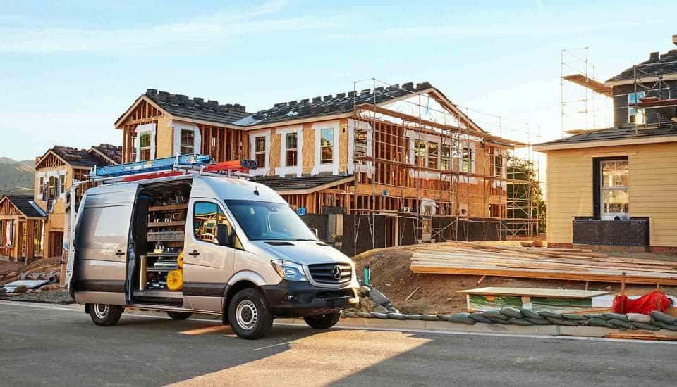 2017 Sprinter Cargo Van Exterior on a Job Site