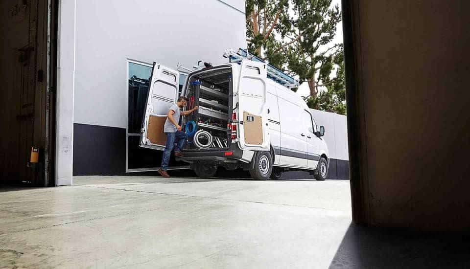 2017 Sprinter Cargo Van Exterior With Rear Doors Opens