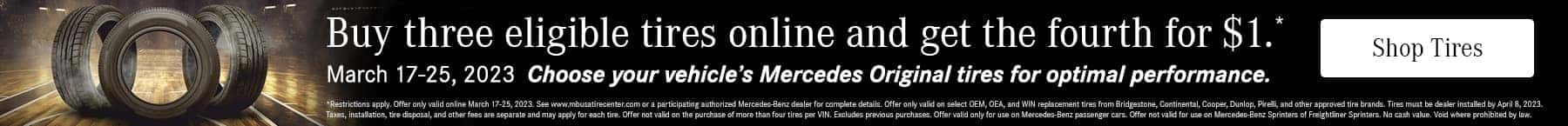 Buy 3 Eligible Tires Online Get the 4th for a Dollar