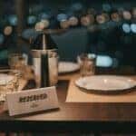 Reserved table at a fine dining restaurant