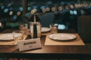Reserved table at a fine dining restaurant
