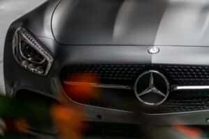 from view of a black Mercedes-Benz car