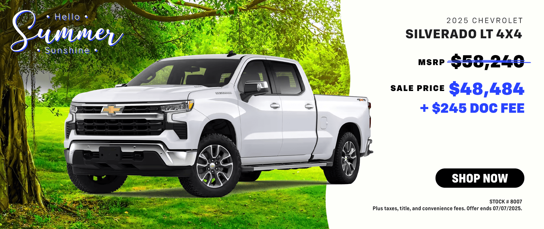 2025 CHEVROLET SILVERADO LT 4X4 AS LOW AS $48,484