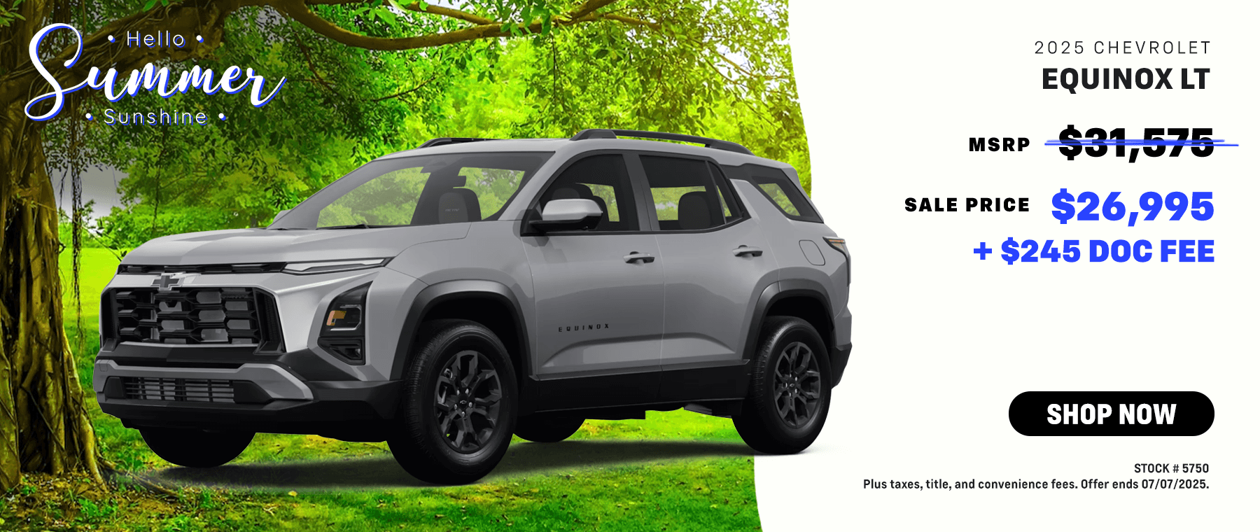 2025 CHEVROLET EQUINOX LT AS LOW AS $26,995