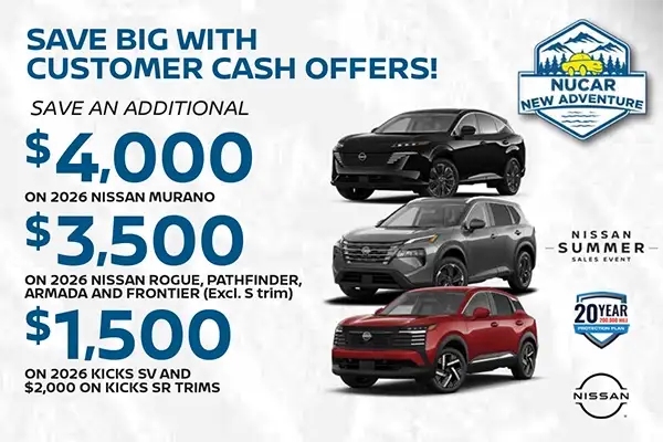 New Nissan Cash Savings!